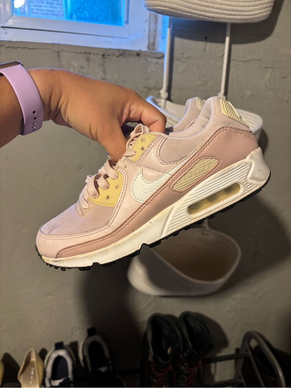 Nike Women’s Pink and Cream Low-Top Sneakers